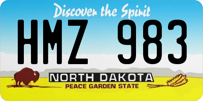 ND license plate HMZ983