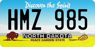 ND license plate HMZ985