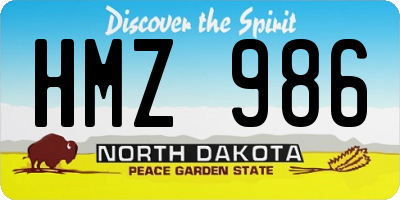 ND license plate HMZ986