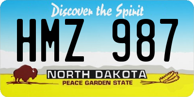 ND license plate HMZ987