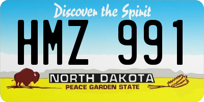 ND license plate HMZ991