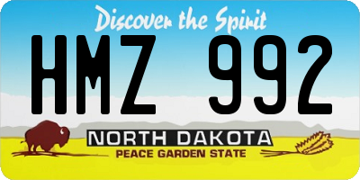 ND license plate HMZ992