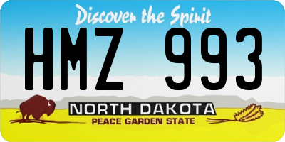 ND license plate HMZ993