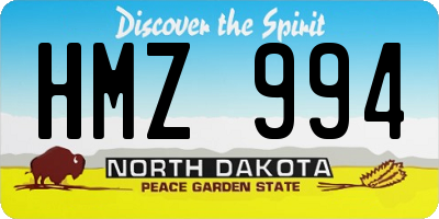 ND license plate HMZ994