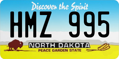 ND license plate HMZ995