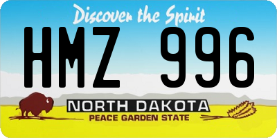 ND license plate HMZ996