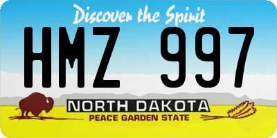 ND license plate HMZ997