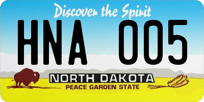 ND license plate HNA005