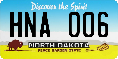 ND license plate HNA006