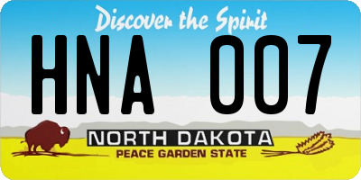 ND license plate HNA007