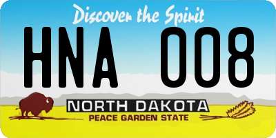 ND license plate HNA008