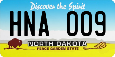 ND license plate HNA009