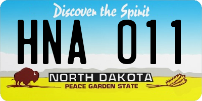 ND license plate HNA011