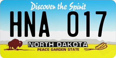 ND license plate HNA017