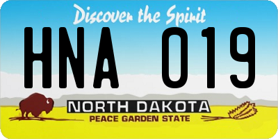 ND license plate HNA019