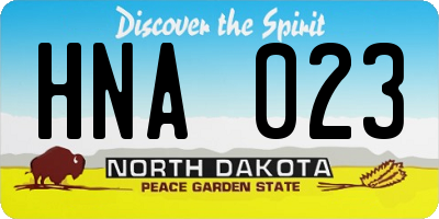 ND license plate HNA023