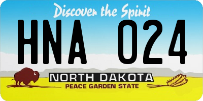 ND license plate HNA024