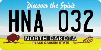 ND license plate HNA032