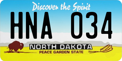 ND license plate HNA034