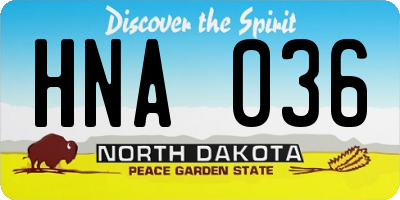 ND license plate HNA036