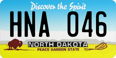 ND license plate HNA046