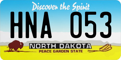 ND license plate HNA053