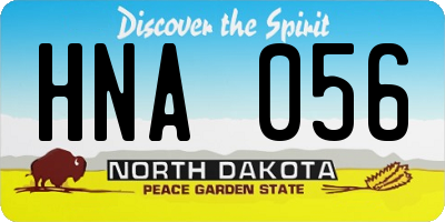 ND license plate HNA056