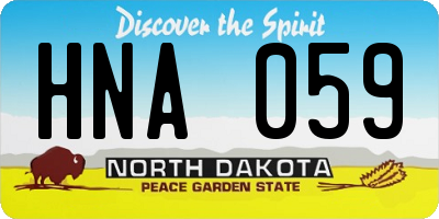 ND license plate HNA059