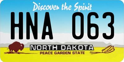 ND license plate HNA063