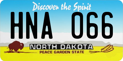 ND license plate HNA066