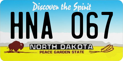 ND license plate HNA067