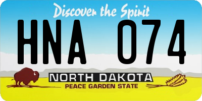 ND license plate HNA074