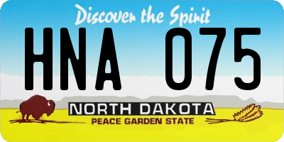 ND license plate HNA075