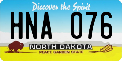 ND license plate HNA076