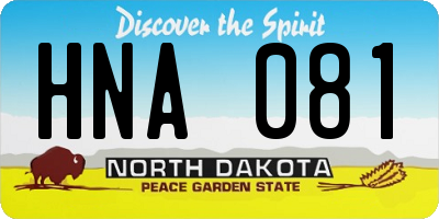 ND license plate HNA081