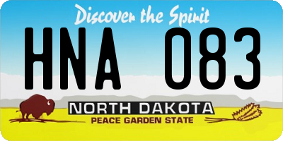 ND license plate HNA083