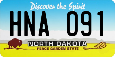 ND license plate HNA091