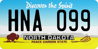 ND license plate HNA099