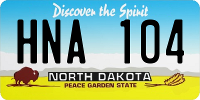 ND license plate HNA104