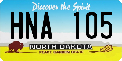 ND license plate HNA105