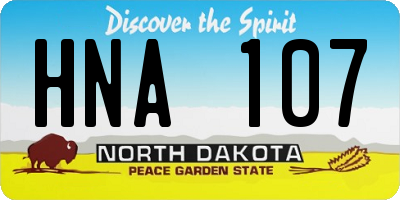 ND license plate HNA107