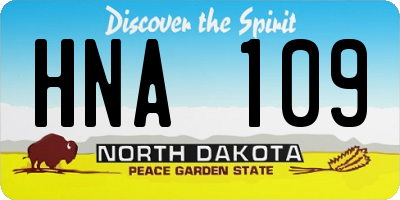 ND license plate HNA109