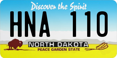 ND license plate HNA110