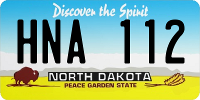 ND license plate HNA112