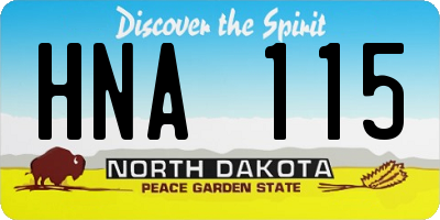ND license plate HNA115