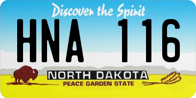 ND license plate HNA116