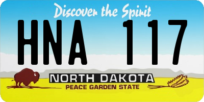 ND license plate HNA117