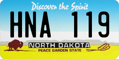 ND license plate HNA119