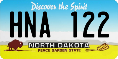 ND license plate HNA122