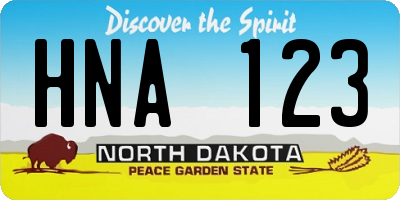 ND license plate HNA123